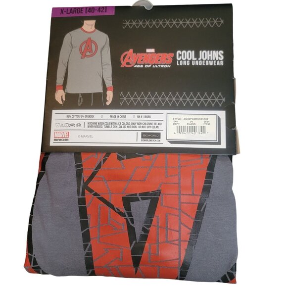Marvel Avengers X-Large 40 42 Cool Johns Long Underwear Superhero Base Layer NEW - Picture 2 of 4